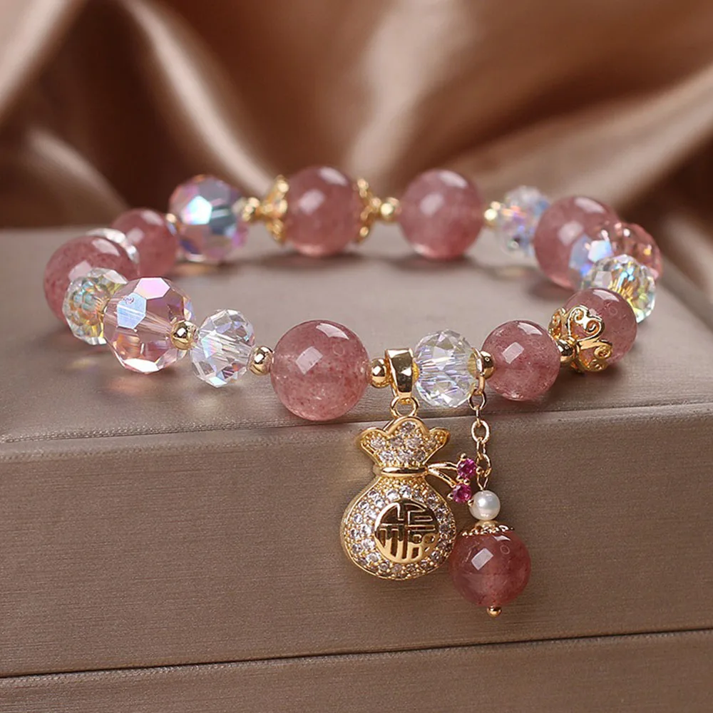 

Natural Strawberry Crystal Bracelet As A Gift For Girlfriend