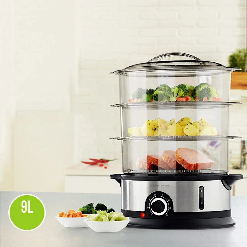 ES-07 Home Electric Food Steamer Multifunctional Steamer Pot Automatic Power-Of 3-Layer Large Capacity Seafood Steamer Cooker 2