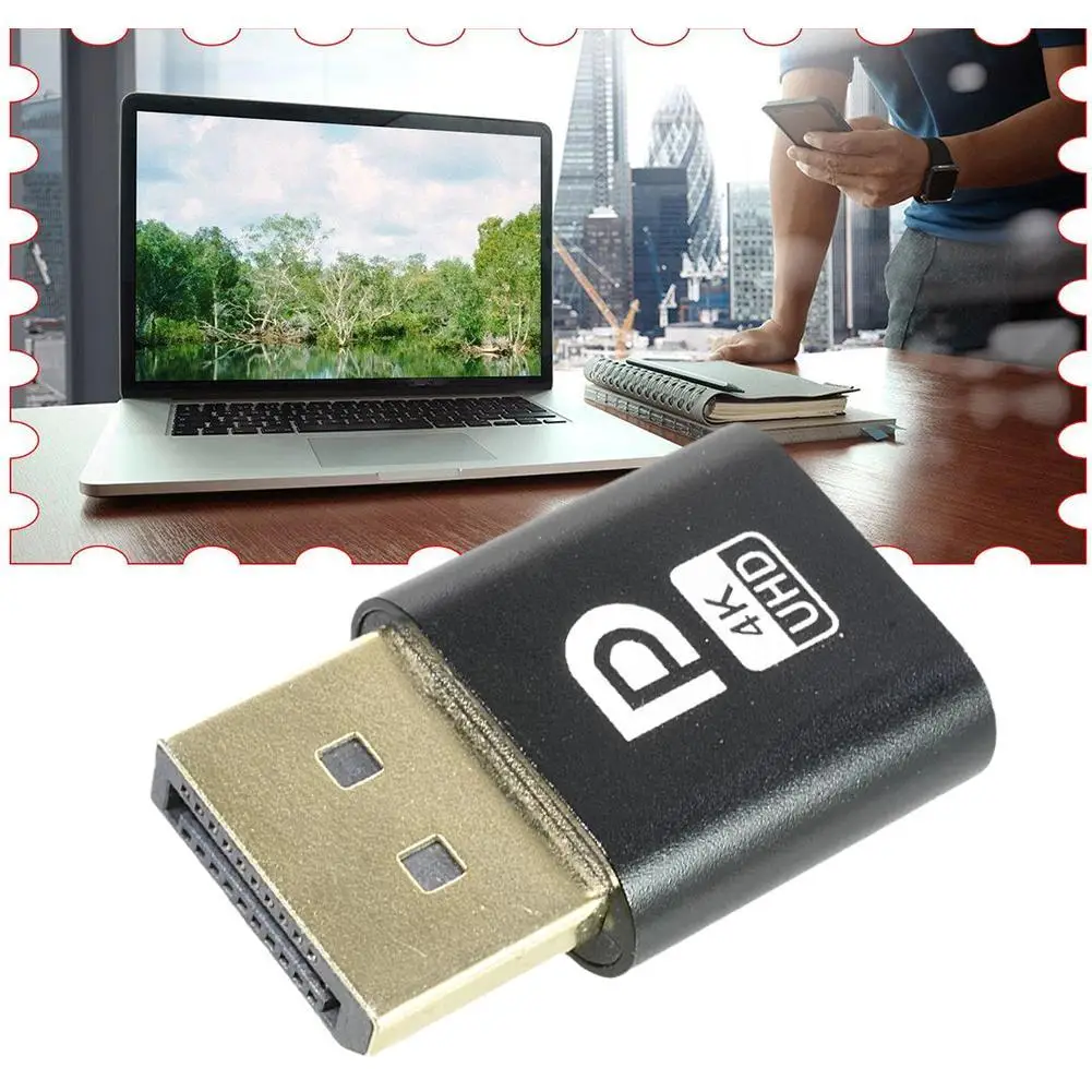 Black Plastic DP Virtual Display Adapter for GPU Tasks