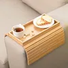 Sofa Armrest Bamboo Tray Foldable Bamboo Sofa Storage Tray Lazy Sofa Snack Wooden Tray 1