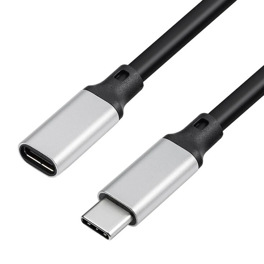 0.2M 0.3M 0.5M 1M 2M 3M 5M 100W 10Gbps USB 3.2 Gen2 Type-C 남성-USB-C 여성 데이터 동기화 충전 코드 4k 60Hz 연장 케이블