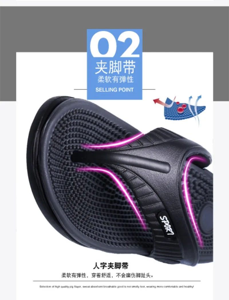 Männer Massage Flip-Flops Sommer Atmungsaktive Strand Schuhe Sandalen Männer Luxus Outdoor-Flip-Flops Hohe Qualität Plus Size46 Männer Hausschuhe – Detail 6