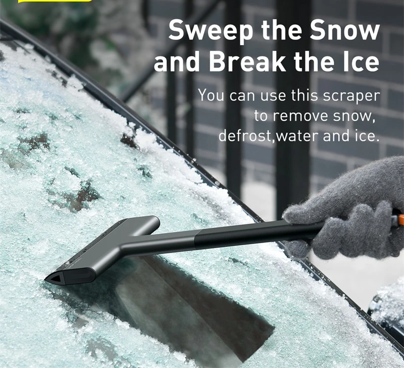 

Baseus Car Ice Scraper Windshield Ice Breaker Quick Clean Glass Brush Snow Remover TPU Tool Auto Window Winter Snow Brush Shovel