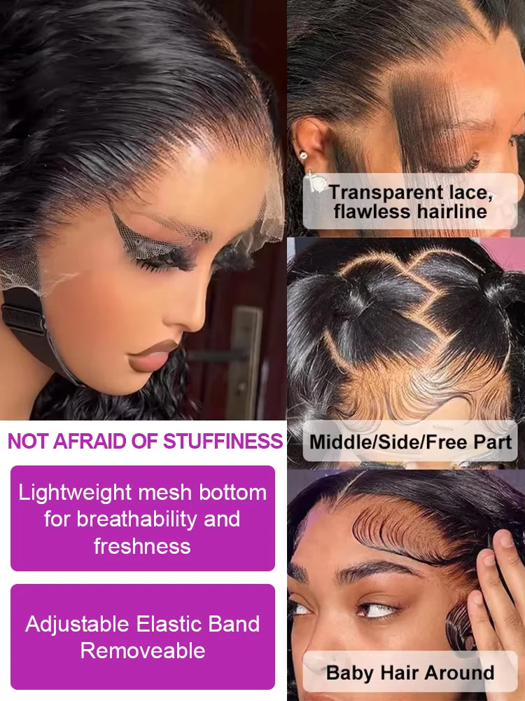 40 Inch Loose Deep Wave Frontal Wig Human Hair 13X6 Lace Front Wigs For Women Nature Wave Curly 360 Full HD Lace Wig Preplucked