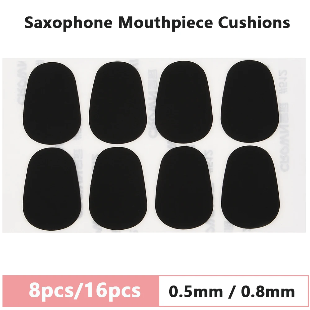 8pcs/16pcs Saxophone Accessories Standard 0.5mm/0.8mm Alto Tenor Saxophone Mouthpiece Cushions Pads