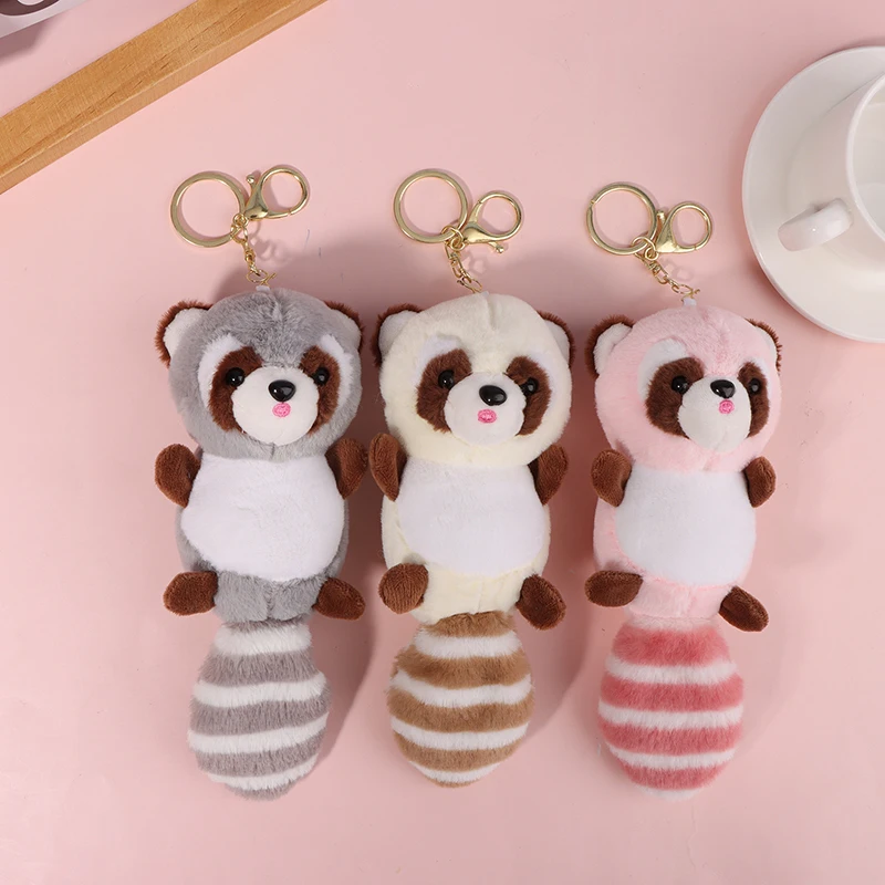 

1PC Raccoon Plush Pendant Soft Key Chain Christmase Birthday Gift Boy Girl Kid Bag Charm Children's Day Birthday Party Gift