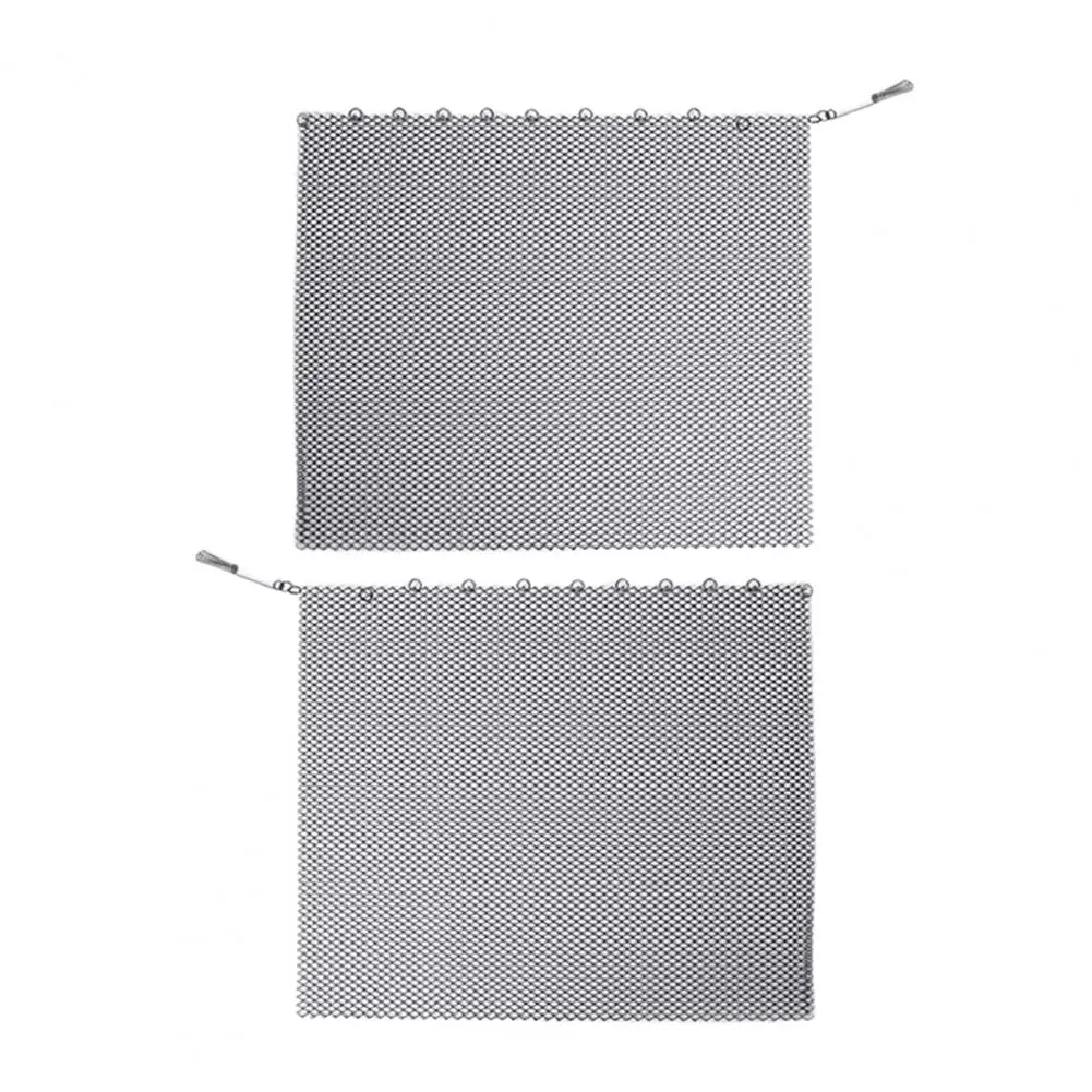 

Hearth Screen 1 Set Practical Heat-resistant Solid Colour Vintage Fireplace Mesh Screen Curtain for Home