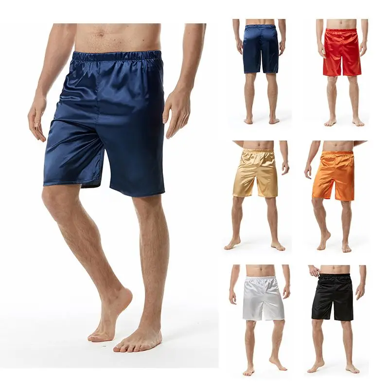 Summer Glossy Men's Thin Seamless Shorts Underwears Male Plus Size Casual Sleeping Bottoms