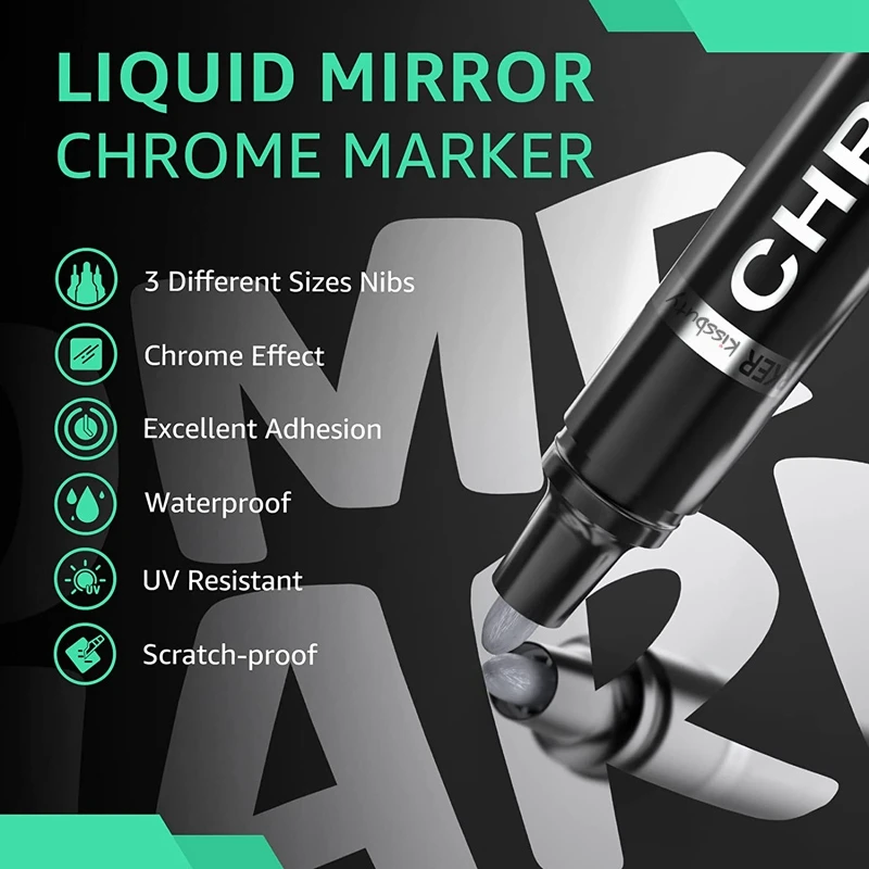 JIKUN Chrome Mirror Marker Silver Marker Liquid Pen for Cards