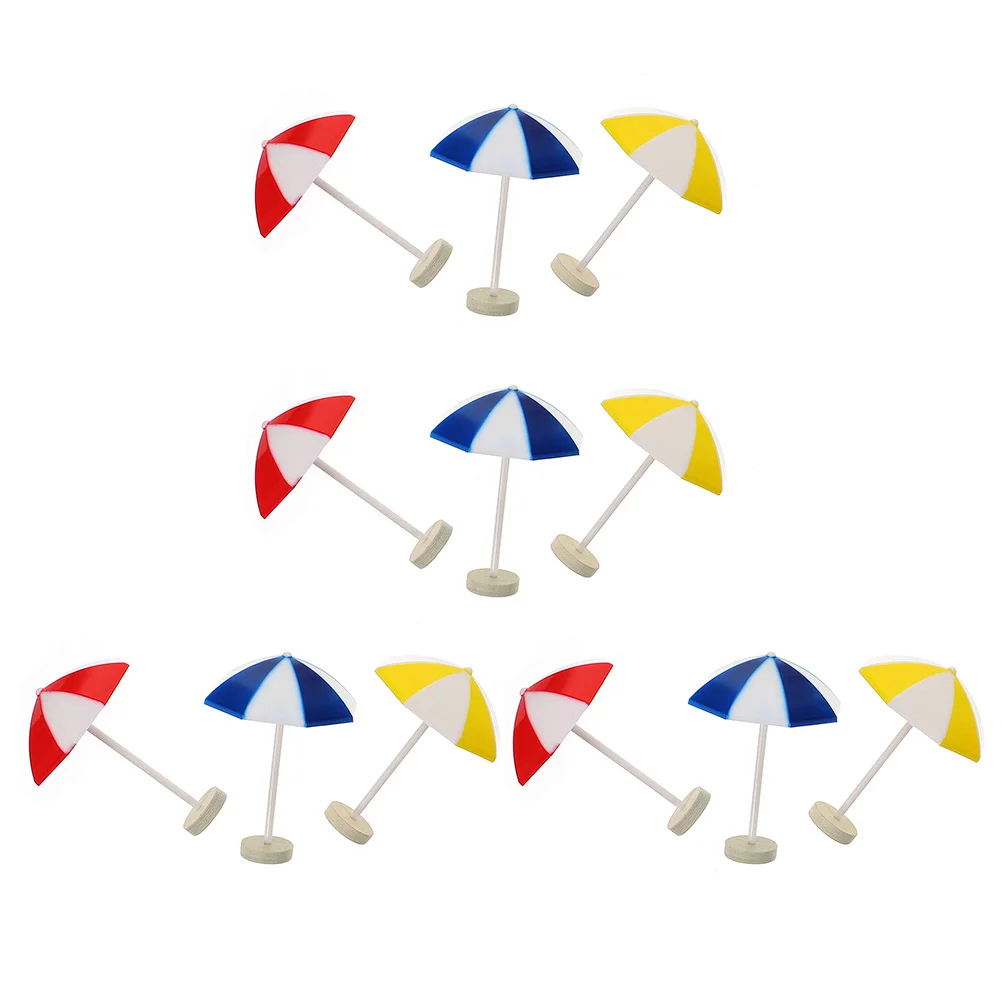 12 Pcs Fantastic Beach Umbrella Toy House Sun For Miniature Umbrellas Plastic Toys Baby Accessories