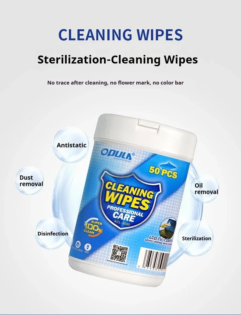 50PCS/Box Soft Anti-Static Cleaning Wipes Wet Tissues for Computer Laptop LCD Monitor TV Mobile Phone Screen Digital Devices 5