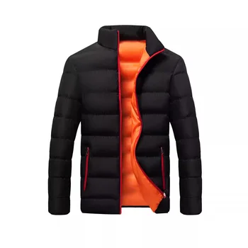 Thickened Cotton Jacket for Teens Casual Sporty Slim Fit Men's Outerwear Winter Youth Fashion Polyester Fiber Zipper Closure