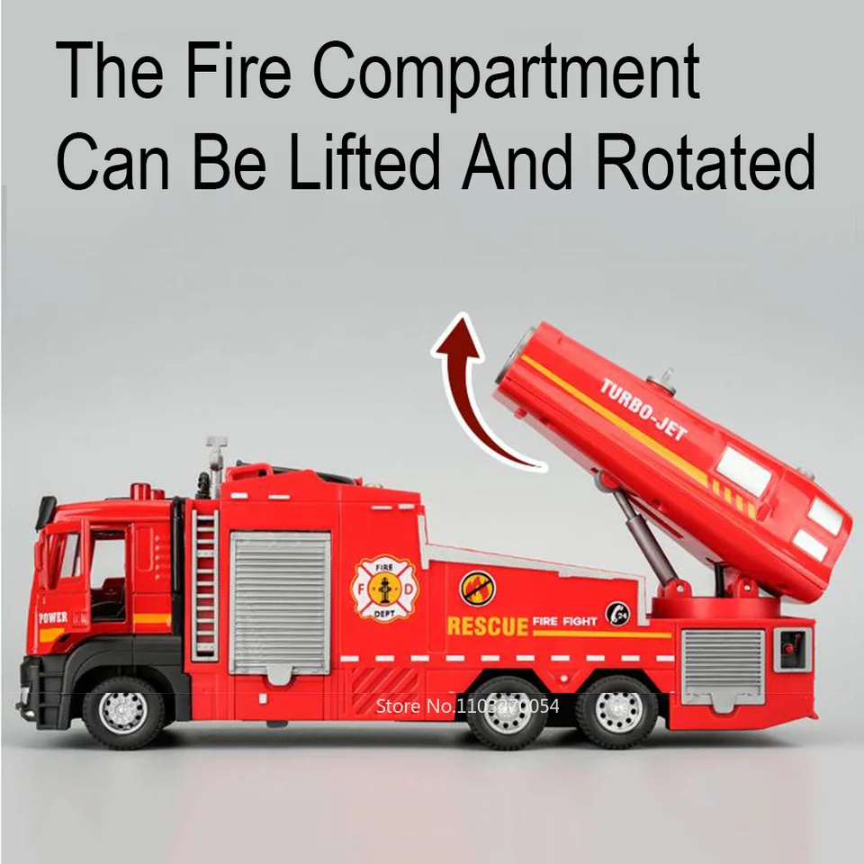 1/50消防車モデル おもちゃ 多機能 クレーン 建設車両 RCカー