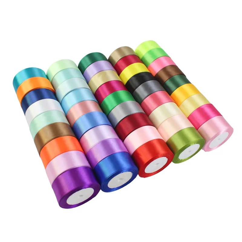 22Meter/Roll 0.6Cm 1Cm 1.5Cm 2Cm 4Cm 5Cm Zijde Satijn Linten Ambachten boog Handgemaakte Gift Wrap Party Wedding Christmas Decorations