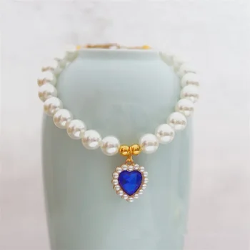Adjustable Pet Pearl Necklace Accessories for Cats Gotas Animals Fashion Gem Sphynx Cat Collar Kitten Dog Collier Chat