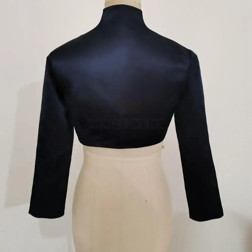 Full Long Sleeve wedding jacket satin Bride bolero jackets for Bridal Party Coat Bridal Jacket Customized wedding shawl