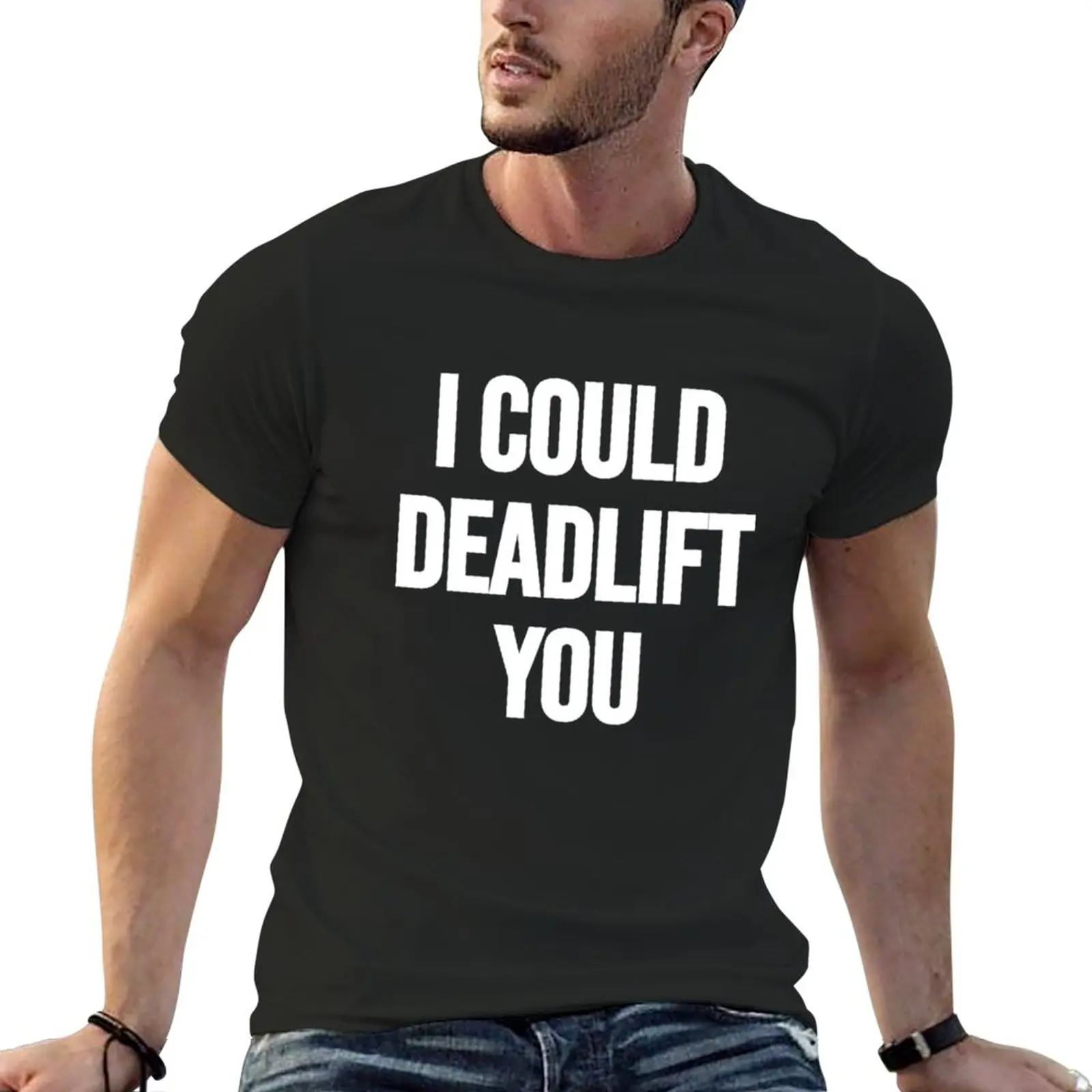 

Футболка с надписью «I't Deadlift You», летняя одежда, футболка, короткая Винтажная футболка, Мужская футболка