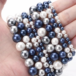 Premium Natural Blue Stone Beads for Jewelry Making - Turquoise, Agate, and Jade Spacer Beads (Pearl)