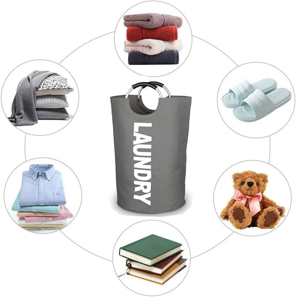 90L-Large Laundry Basket Collapsible Fabric Hamper Tall Dorm Laundry Bag Portable Washing Bin Dirty Clothes Basket for Storage 6