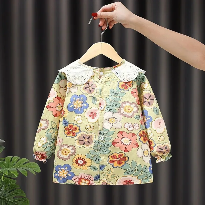 Waterproof Baby Apron Child Feeding Smock Dirt Resistant Eating Bib Girl Toddler Outfit Protection Clothes Baby Outerwear