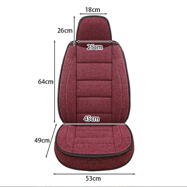 Juste de Siège de Voiture Universelle en Lin, Protection en Tissu Respirant, Coussin Avant Simple, Entièrement Entouré, pour SUV, Camion, Van 6