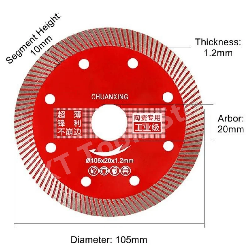 105mm Diamond Saw Blade Ultra-fine Corrugated Cutting Disc For Stone Ceramic Tile Efficient Durable Cutting Saw Blade Tools