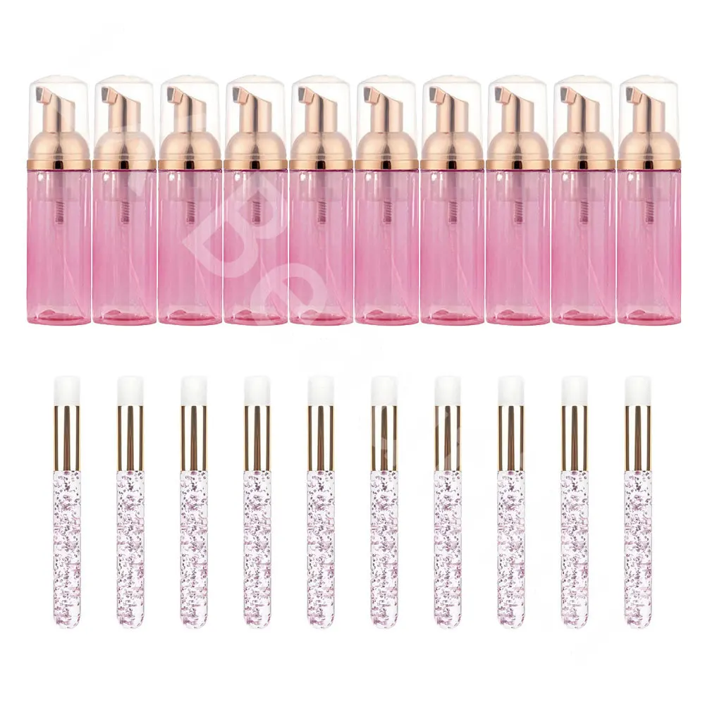 Refillable Bottle Set Eyelash Cleansing Bottle Makeup Tools Pump 20Pcs Eyelash Cleaning Set