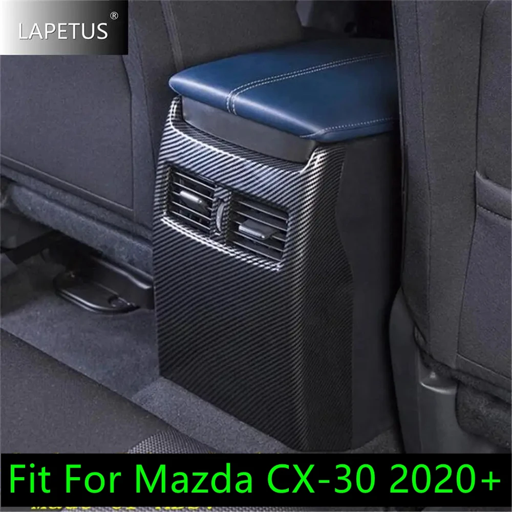 

Rear Armrest Box Anti Kick Panel Air Conditioner Vent Outlet Cover Trim For Mazda CX-30 2020 - 2023 Carbon Fiber Car Accessories