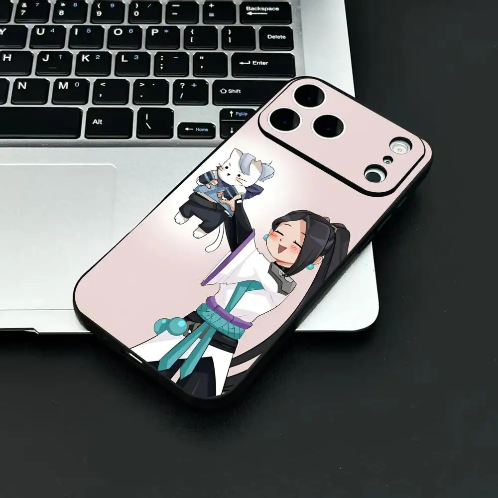 Valorant Sage Artistic Frosted Black Phone Case - Cute Soft Shell