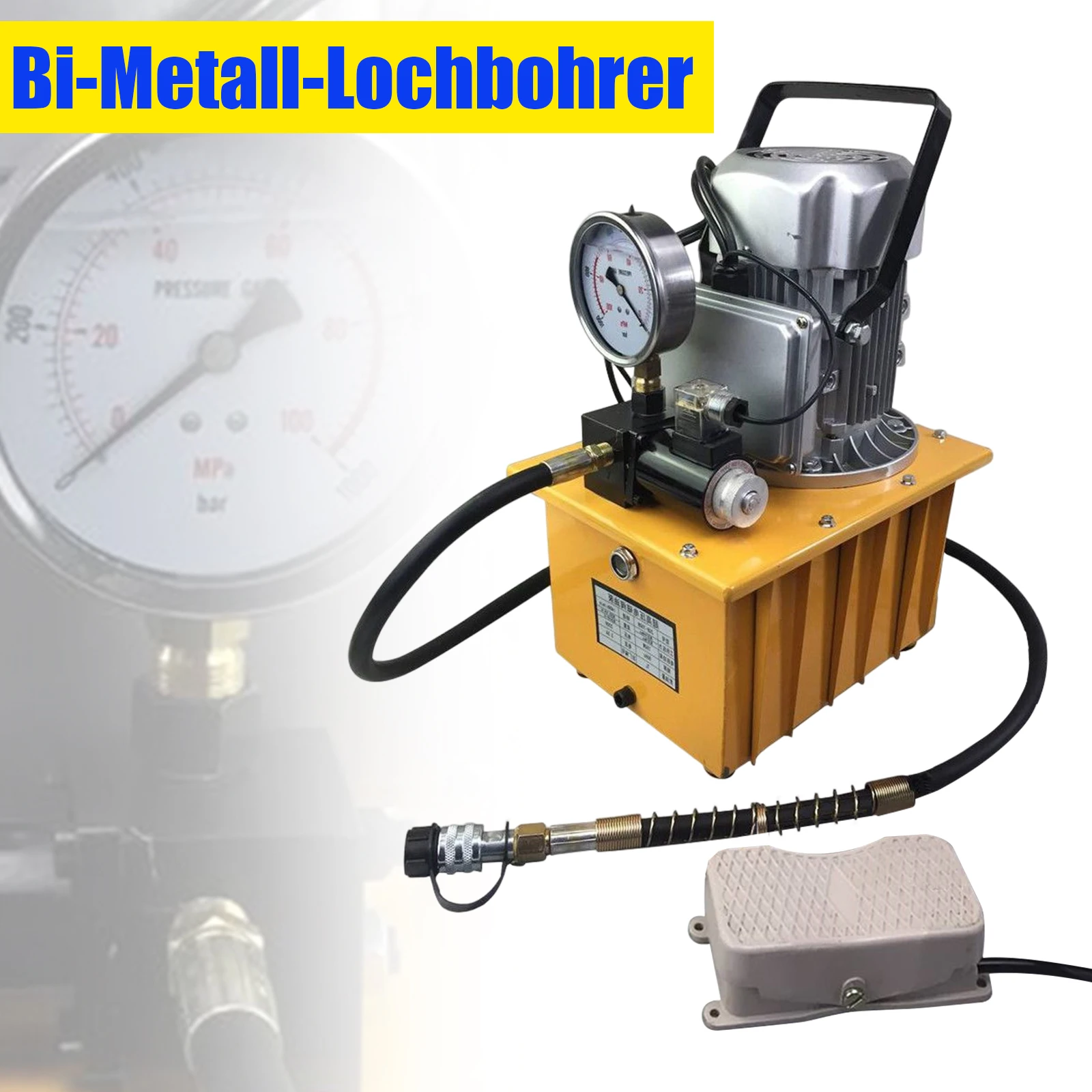 Electric Driven Hydraulic Pump Oil Pressure Pedal 750W Motor Pedal Solenoid Valve Control Mode 290Psi - 10152Psi 4