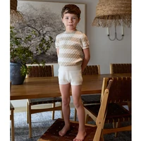 Robe en coton pour filles, collection Maison AS SS26, jacquard à rayures, tricot à motif diamant pour garçons, vêtements assortis pour la famille 5
