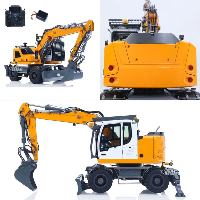 RTR 1/14 LR914 PRO MAX 메탈 4WD RC 유압식 휠 굴삭기 11방향 밸브 무선 조종 굴착기 PL18EV Lite 라이트 사운드