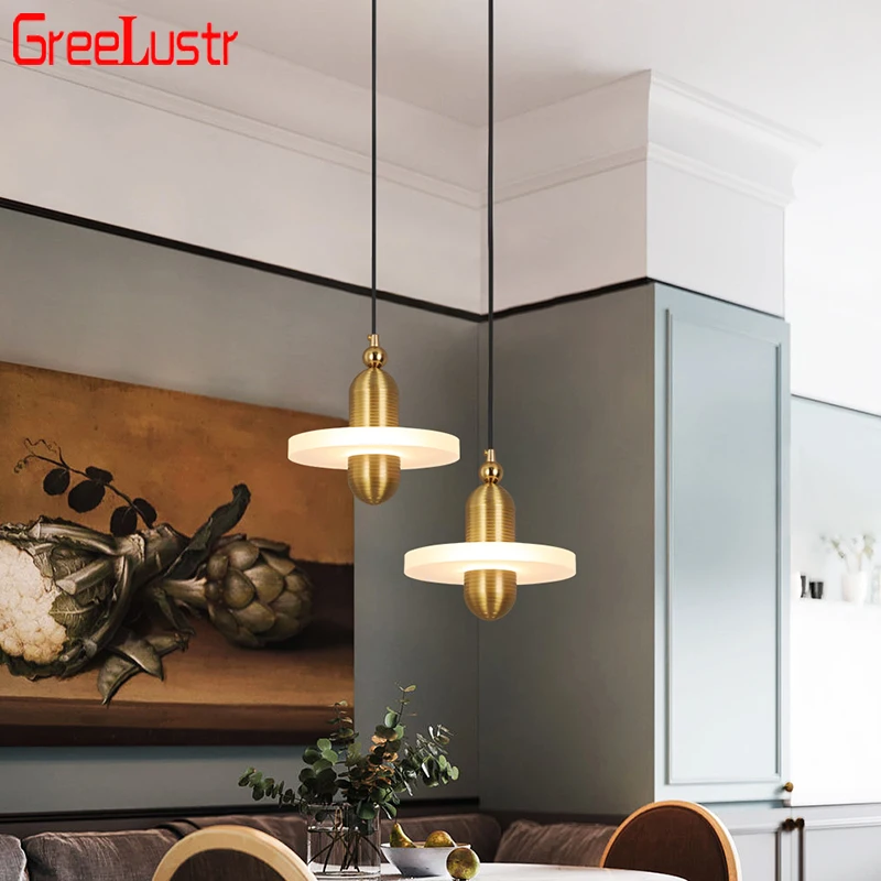 

Acrylic Led Pendant Light Modern Chandelier Lamps Dining Living Room Retro Iron Kitchen Hanging Lighting Fixtures Home Decoratio