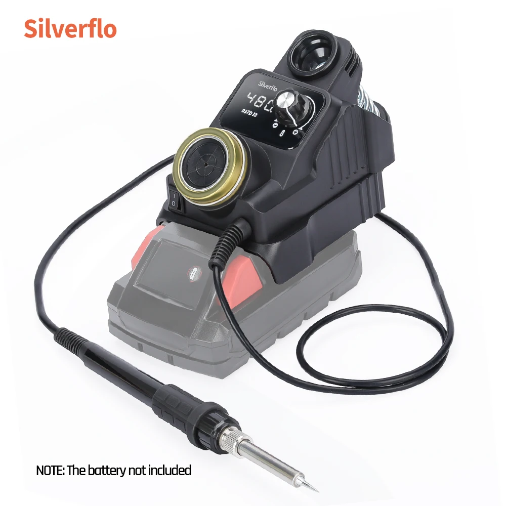 Silverflo 937D-I Cordless Soldering Station Portable Soldering Iron with Sleep Mode for DEWALT/Milwaukee/MAKITA/Battery 18/20V