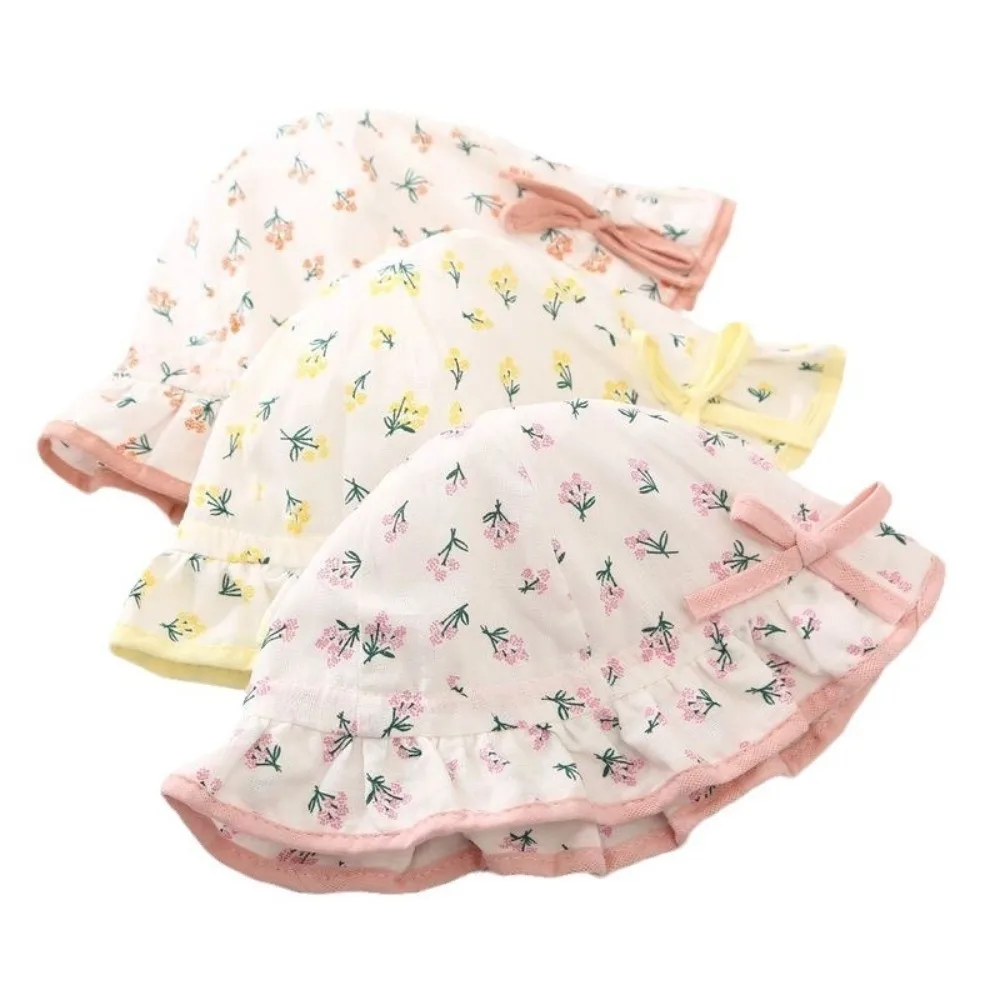 Lightweight Breathable Baby Hat Lovely Bow Sun Visors Infant Hat Adjustable Comfortable Fisherman Hat Girl