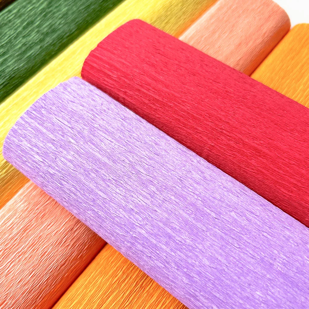 Craft paper 9.8"x8ft/roll crepe paper for handmade paper flower wedding birthday party decor children DIY 11 assorted colors