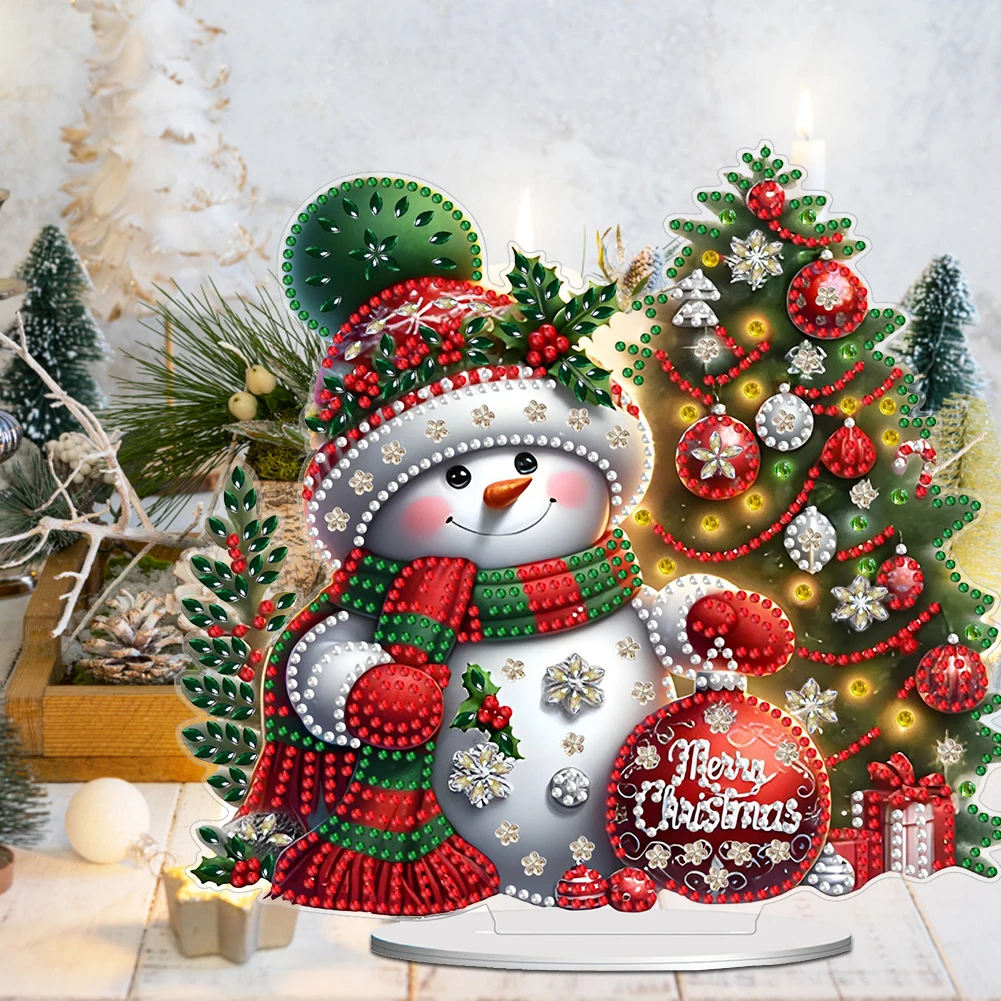 Christmas Snowman Diamond Painting Tabletop Ornament Kit