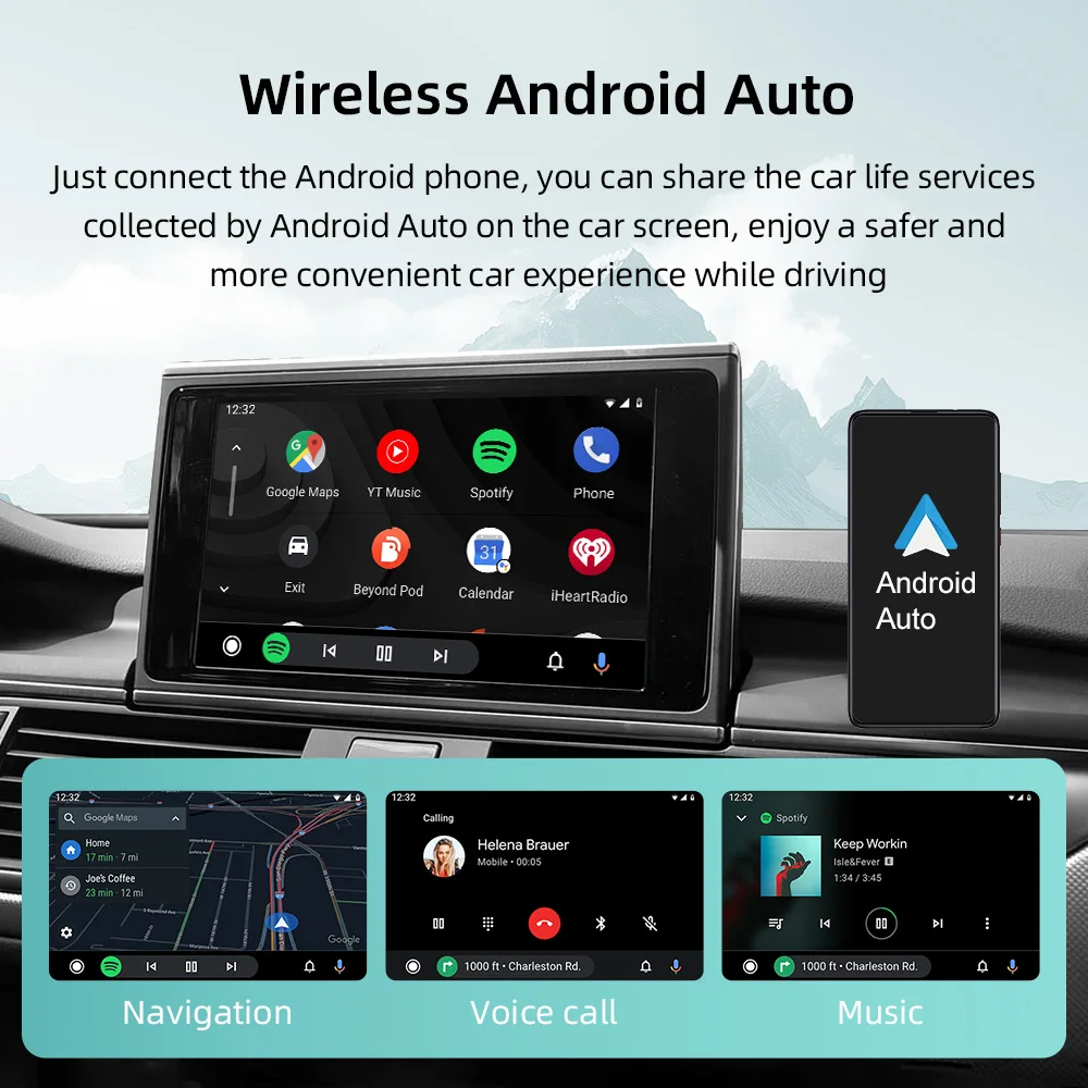 Ninetom Retrofit Kit Decoder With Wireless CarPlay & Android Auto Pour Audi A3/S3 2013-2018,Support Mimrorlink, Youtube, GPS Rear View Camera, Siri
