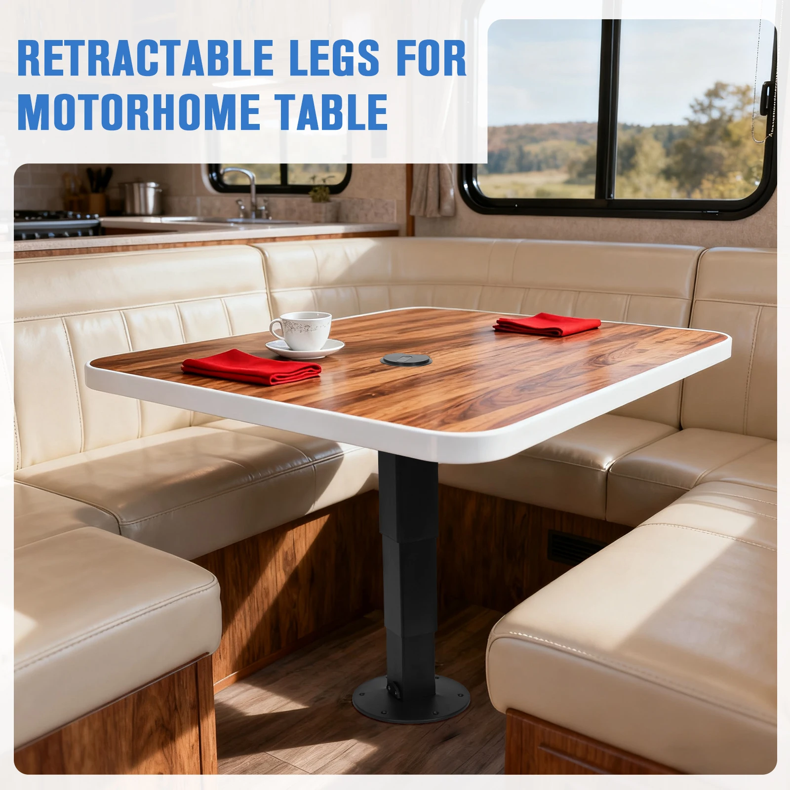 Heavy Duty RV Table Pedestal Stand with Gas Lift Versatile Table Pedestal Aluminum Alloy Lift Up Table Base for RV Boat Caravan