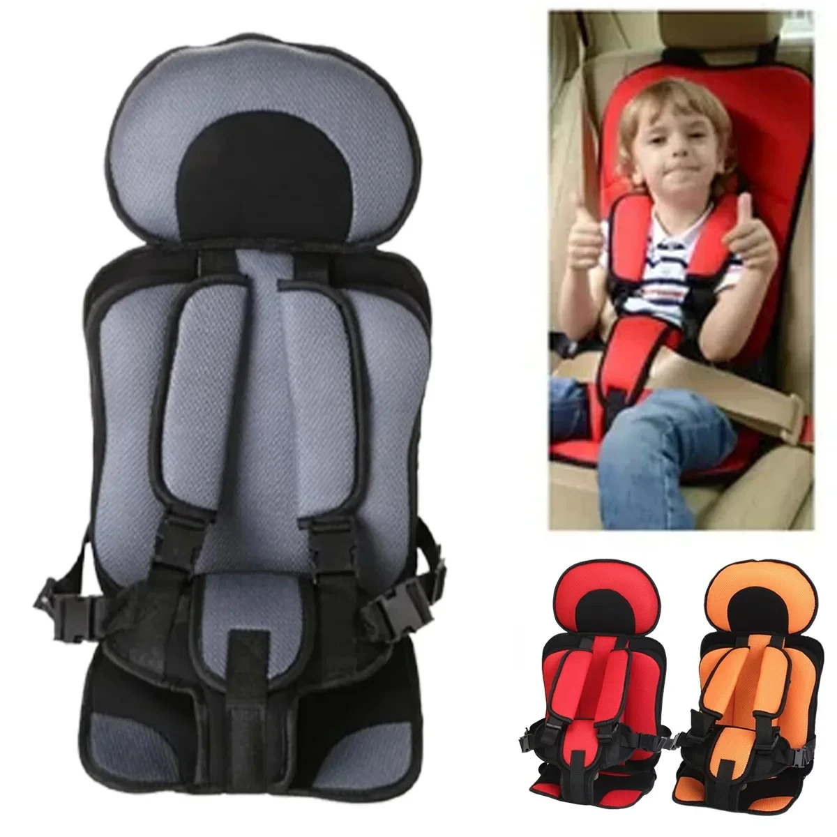 Child Safety Seat Mat for 6 Months To 12 Years Old Breathable Chairs Mats Baby Car Seat Cushion Adjustable Stroller Seat Pad images - 6