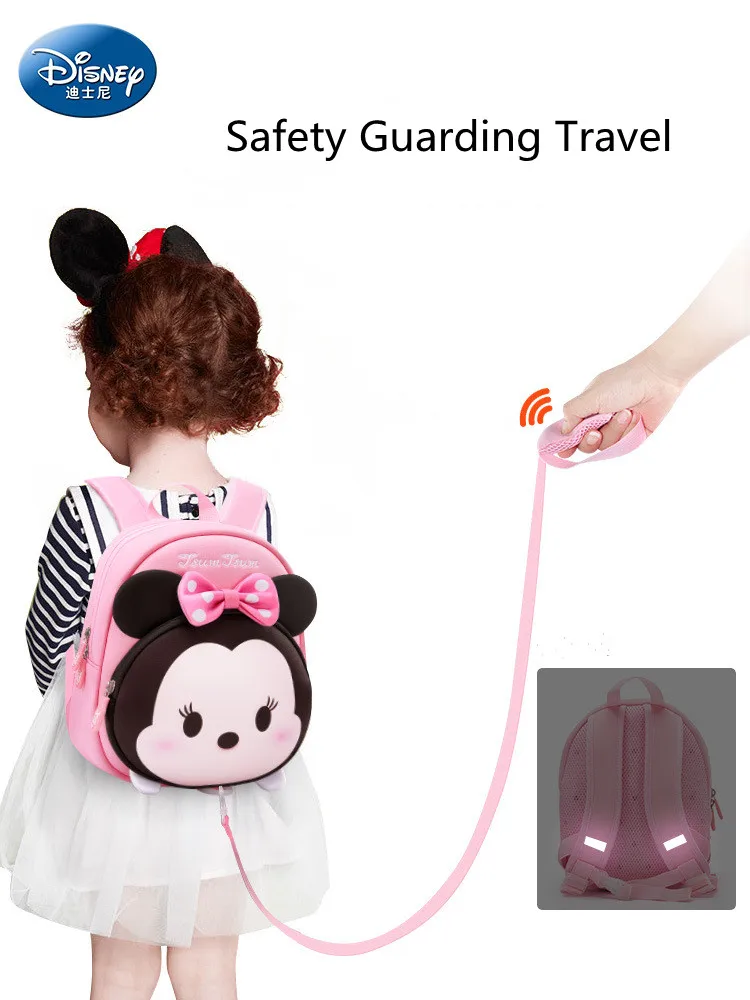 Genuine Disney Kindergarten Bag For Boys Girls Age 2-8 Student Shoulder Orthopedic Backpack Tsum Large Capacity Light Mochila