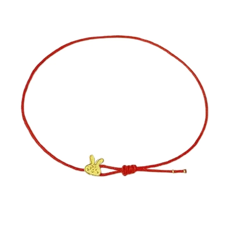 

Adjustable Chinese Zodiac Sign Rabbit Animal Charm Bracelet Red Rope Bracelet