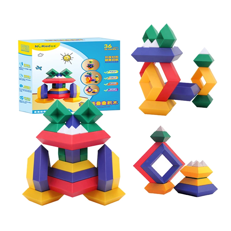MagicTowerBuildingBlockKidsToyPyramid3DPuzzleConstructionSet