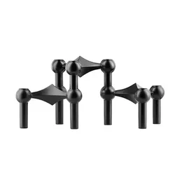Nordic Silver Metal Molecular Candle Holder - Elegant Centerpiece for Home Décor and Gifts (3PCS Black)