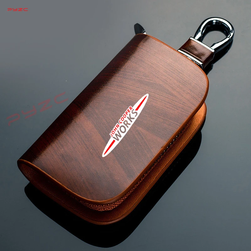 Fashion Vintage Genuine Leather Wallet Key Holder Housekeeper Keys Organizer For Mini Cooper WORKS F55 F56 F60 F53 F54 R55 John