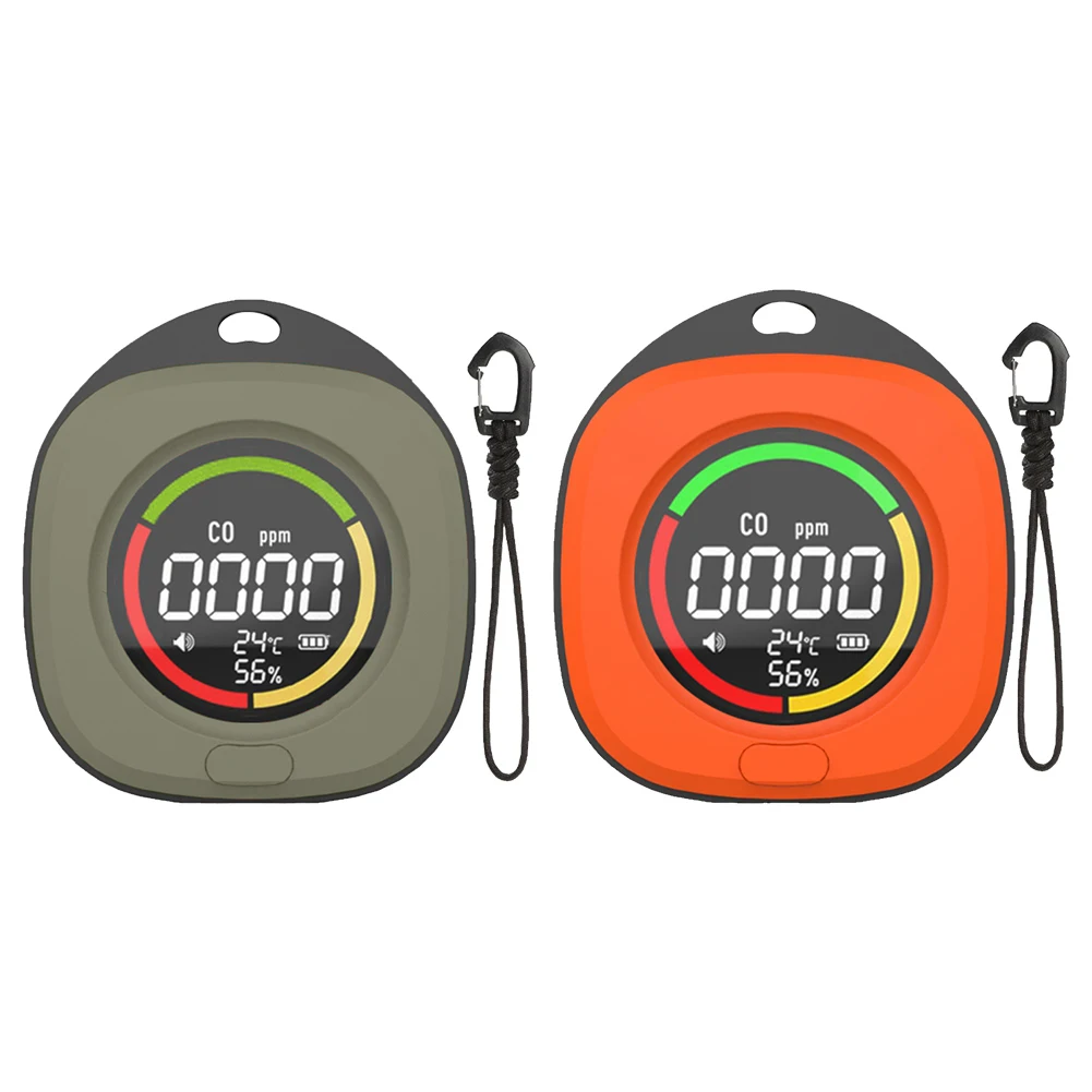 3 In 1 Portable Gas Detector Rechargeable CO Air Quality Monitor 120HR Standby CO Detector Alarm Temp Humidity Sensor for Travel