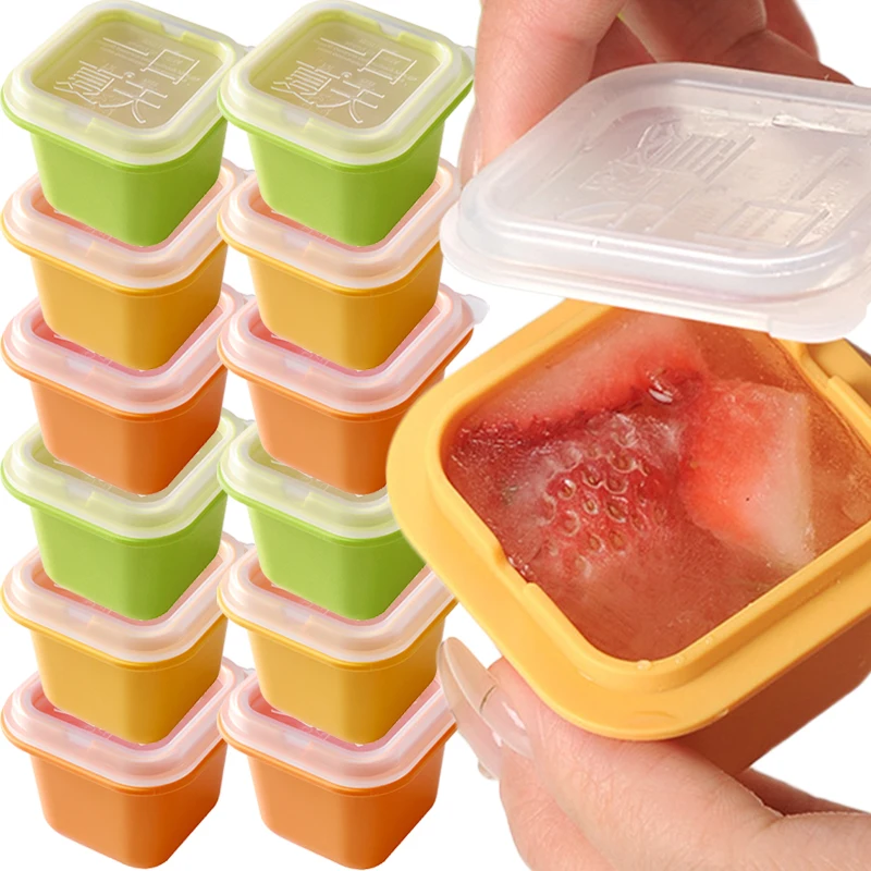 Summer Mini Ice Tray Reusable Single Square Ice Block Molds Kitchen DIY Ice Cream Popsicle Jelly Pudding Drink Mould Maker Tools
