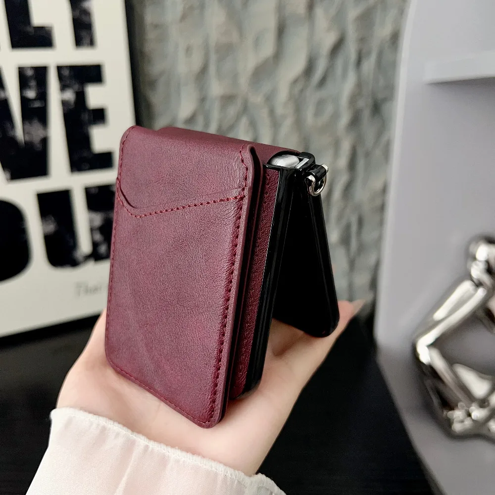 Vintage Cowhide Leather Wallet Phone Case with Card Slot Holder