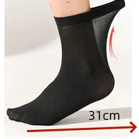 10 paires de chaussettes en soie glacée pour hommes, chaussettes Ultra-fines d'été et de printemps, chaussettes d'affaires solides, respirantes et douces, chaussettes en Fiber de bambou à la cheville 6