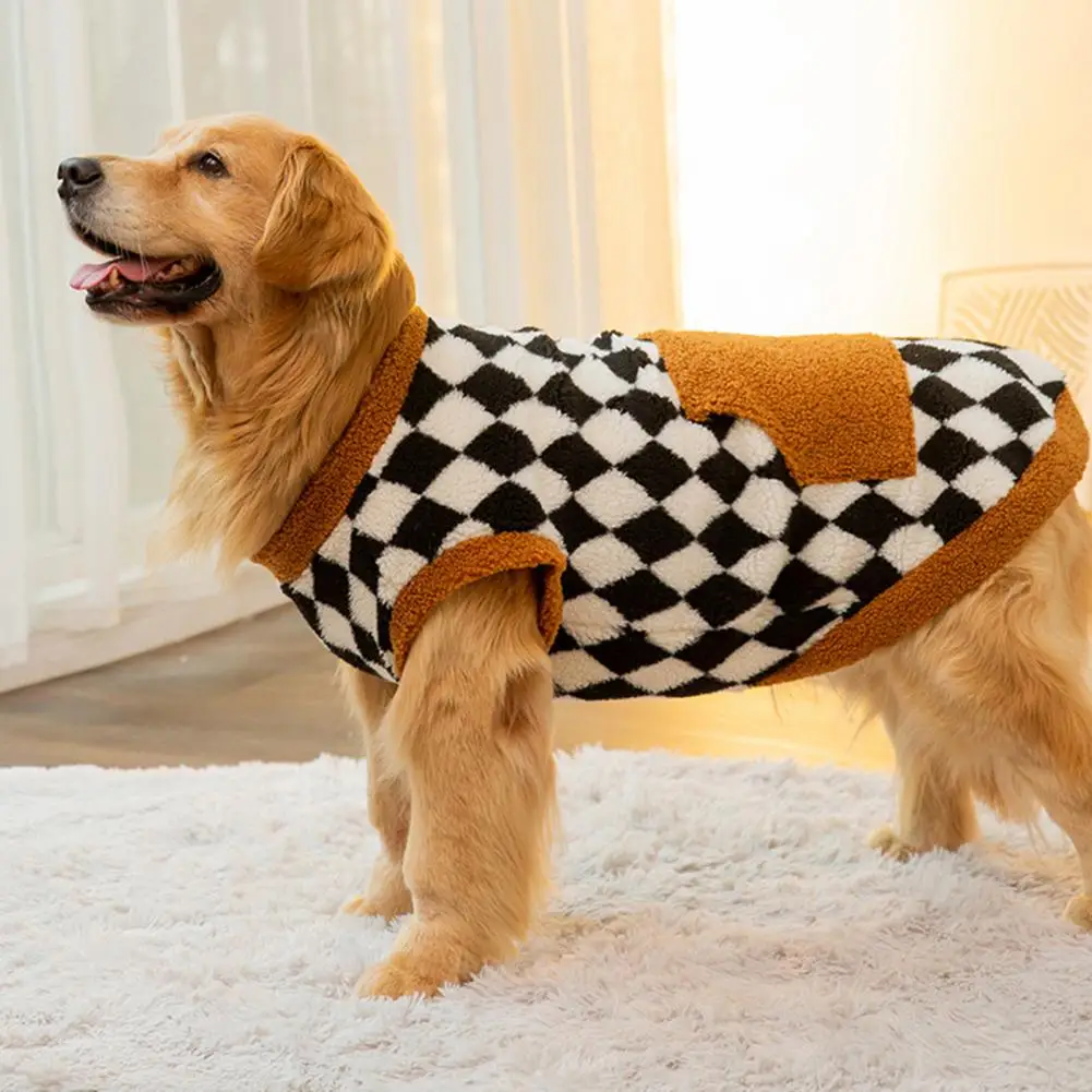 

Cozy Practical Washable Wearable Dog Clothes Soft Warm Checked Pattern Dog Clothes Stylish Two-leg for Comfortable for Small